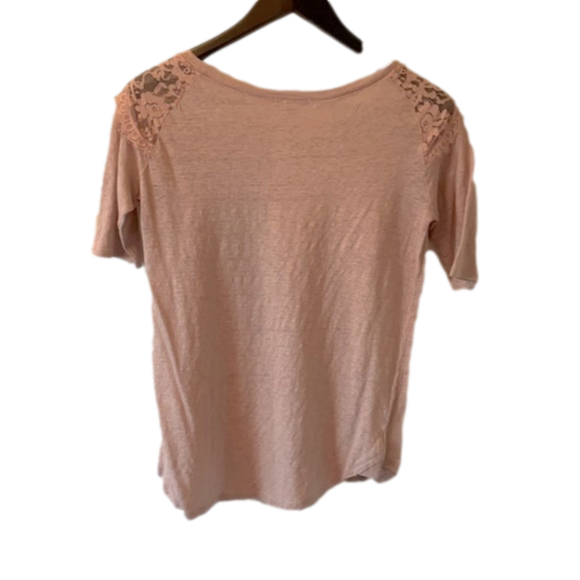 𝅺Anthropologie Bordeaux Linen Top in Blush - S - Picture 2 of 6